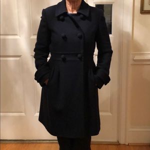 JCrew Navy Wool Dress Coat